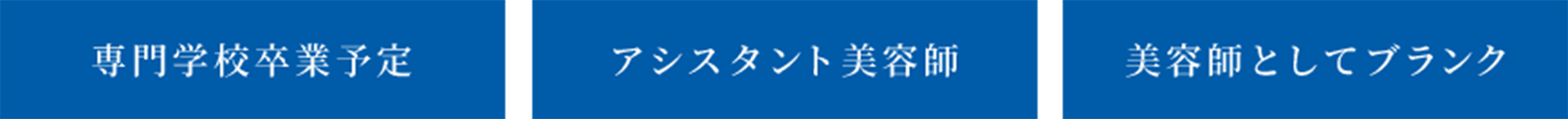 専門学校卒業予定・アシスタント美容師
・美容師としてブランク
